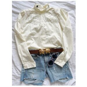 Vintage blouse, shirt romantic, victorian style beaded  from the 90s